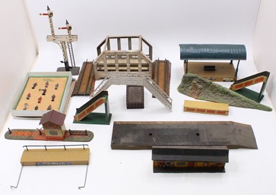 Lot 271 - Large box containing various scenic items:...