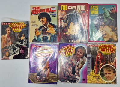 Lot 674 - Collection of 7 vintage Doctor Who Annuals, to...