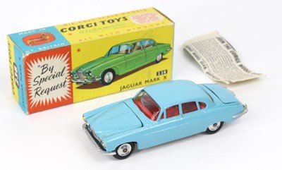 Lot 1105 - Corgi Toys, 238, Jaguar Mark X, light blue...