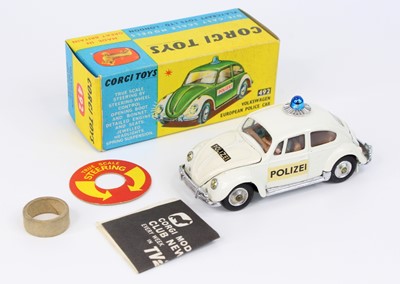 Lot 1033 - Corgi Toys, 492 VW European Police car, white...