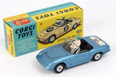 Lot 1056 - Corgi Toys No. 318 Lotus Elan S2 comprising of...