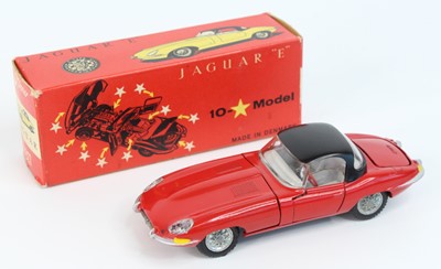 Lot 1065 - Tekno 927 Jaguar Type E - red body, black hood,...