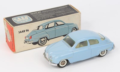 Lot 1060 - Tekno No.827 Saab 96 pale blue, cream interior,...