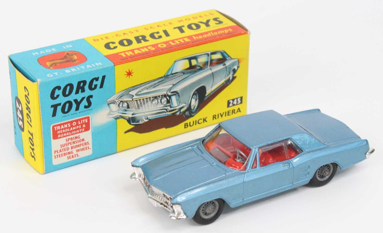Lot 1073 - Corgi Toys No. 245 Buick Riviera comprising of...