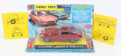 Lot 1110 - Corgi Toys No. 335 4.2L Jaguar E-type 2+2 race...