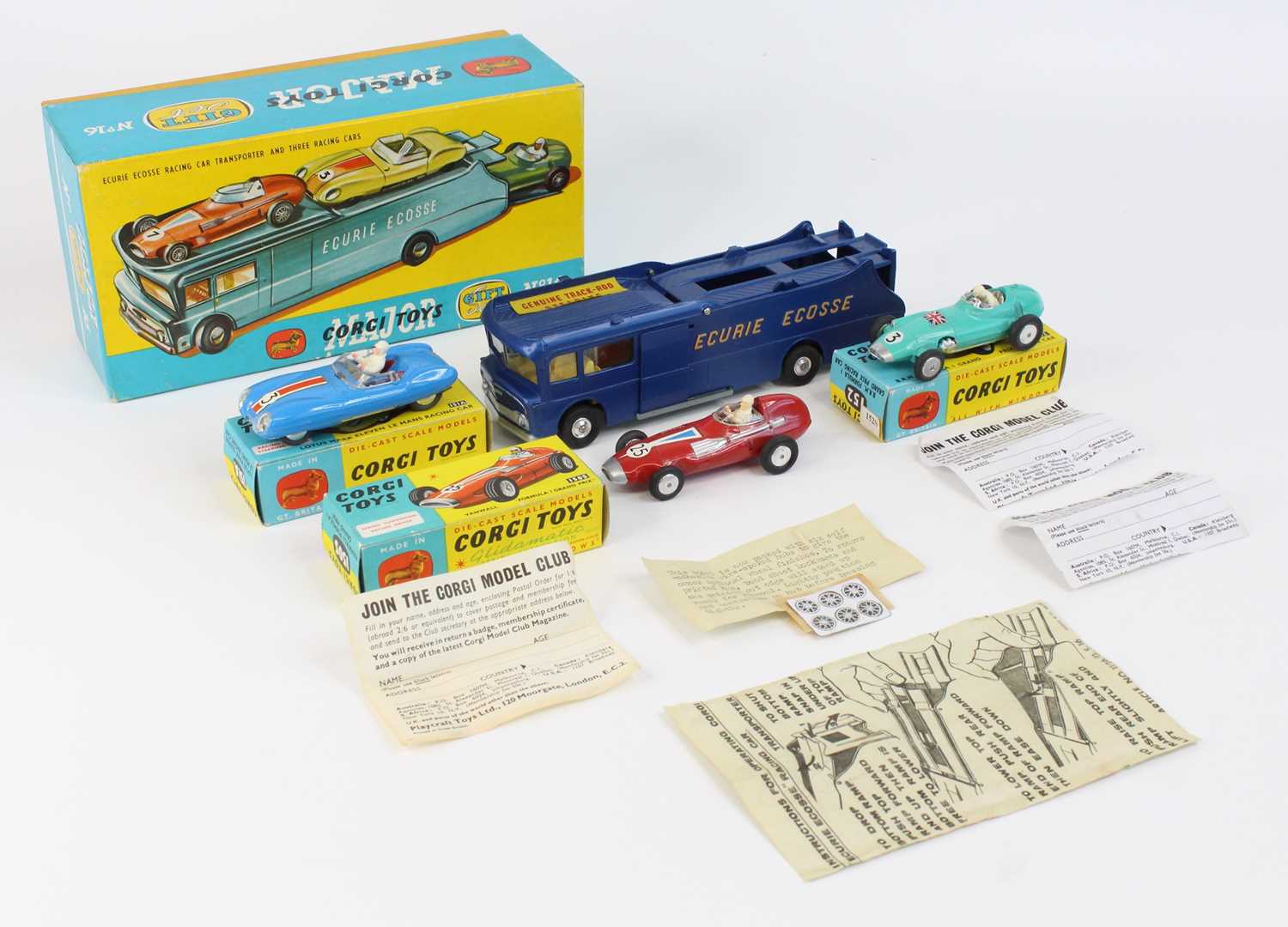 Lot 1099 - Corgi Toys, Gift Set 16, Ecurie Ecosse racing...