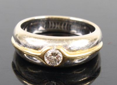 Lot 1271 - A white and yellow metal diamond solitaire...