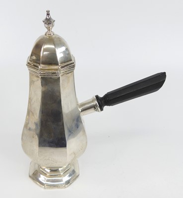 Lot 1196 - An Edwardian silver cafe au lait pot, of...