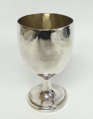 Lot 1170 - A Victorian Irish silver pedestal goblet. on...