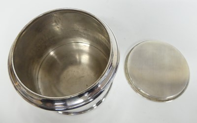Lot 1201 - A George V silver jar and cover, of plain...