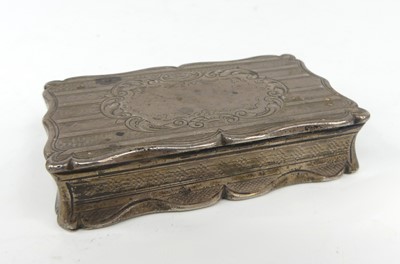 Lot 1165 - A Victorian silver snuff box, of shaped...