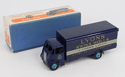 Lot 1129 - Dinky Toys, 514 Lyons Guy van, dark blue first...