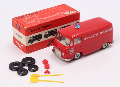 Lot 1077 - Tekno No.415 Taunus Transit, comprising red...