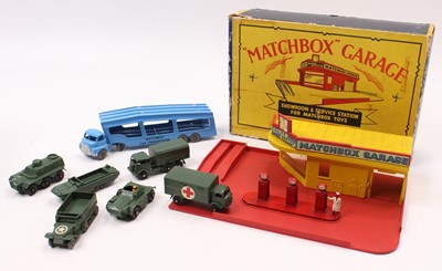 Lot 1457 - A Matchbox Lesney MG1 Garage and Showroom in...