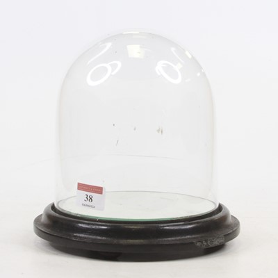 Lot 38 - A Victorian glass dome standing on turned...