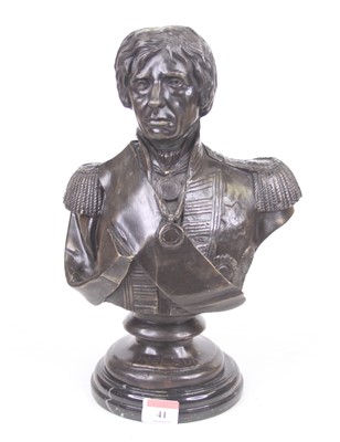 Lot 41 - A bronzed metal head & shoulders bust of Lord...