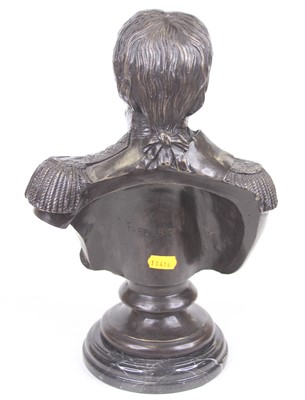 Lot 41 - A bronzed metal head & shoulders bust of Lord...