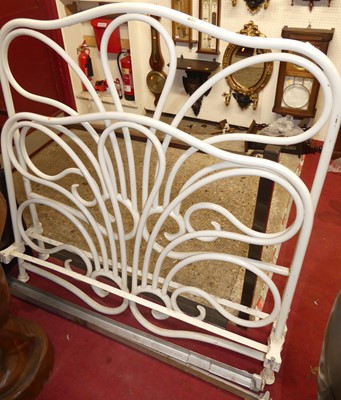 Lot 1152 - A white painted tubular iron double bed, the...