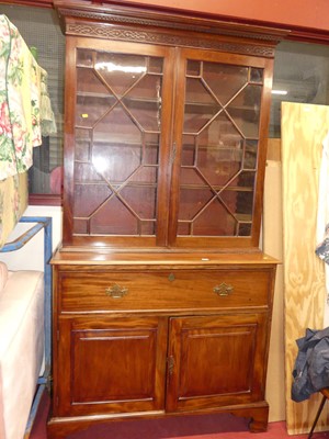 Lot 1178 - A circa 1900 mahogany secretaire bookcase,...