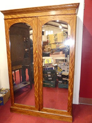 Lot 1187 - A mid-Victorian satin birch double door...