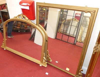 Lot 1191 - A Victorian giltwood overmantel mirror, 116.5...