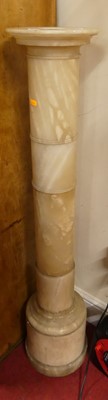 Lot 1197 - An alabaster turned cylindrical column...