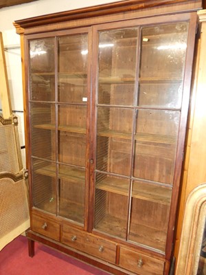 Lot 1206 - A 19th century mahogany double door glazed...