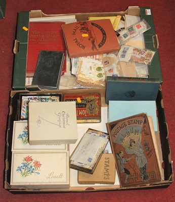 Lot 77 - A Royal Mail red canvas bound stamp album and...