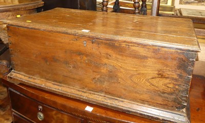 Lot 1234 - An 18th century provincial elm hinge topped...