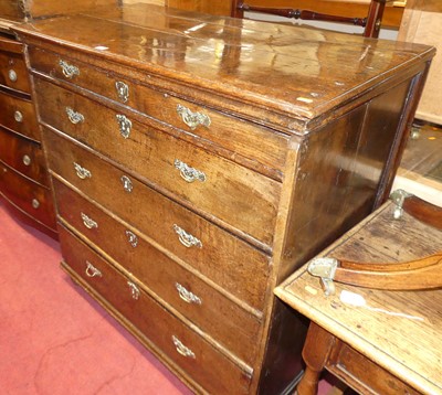 Lot 1238 - An antique joined oak squarefront chest of...