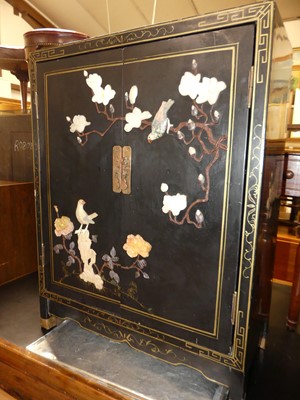 Lot 1280 - A contemporary Japanese black lacquered and...