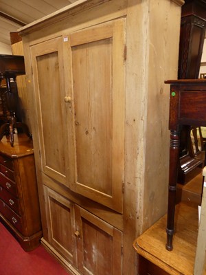 Lot 1260 - A rustic reclaimed pine four door pantry...