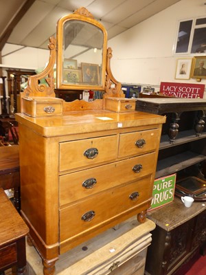 Lot 1265 - A Victorian faded walnut swing mirror back...