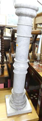 Lot 1291 - A turned carrara marble pedestal column...