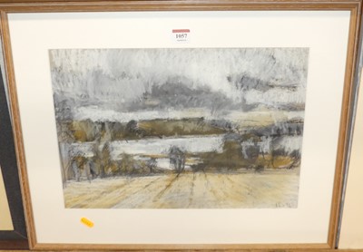 Lot 1057 - Robin Warnes (b.1952) - Suffolk landscape,...