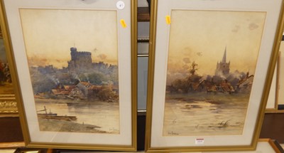 Lot 1010 - John Terris (1865-1914) - pair, river...