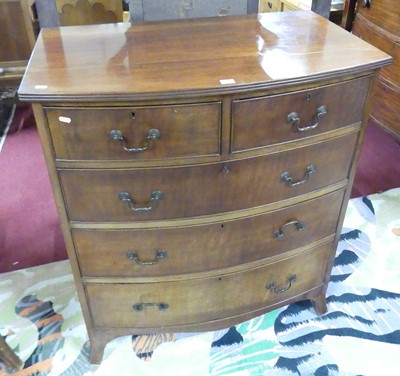 Lot 1359 - A 19th century mahogany bowfront chest of two...