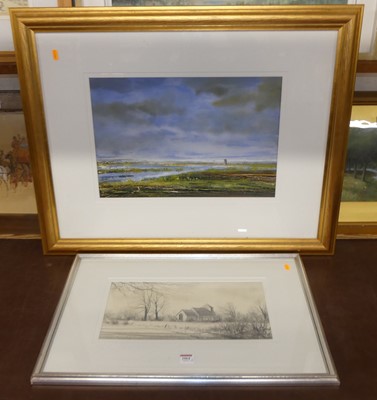 Lot 1064 - Paul Evans - A rural church, pencil, signed...