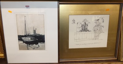 Lot 1040 - Richard Hallett - Broadland Calm, lithograph,...