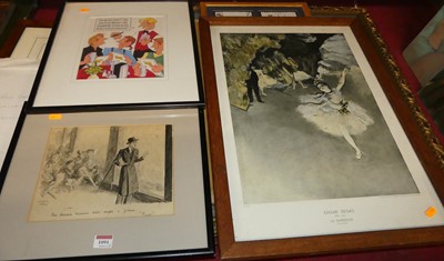 Lot 1091 - Assorted pictures and prints to include Punch...