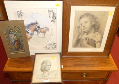 Lot 1112 - Christopher Hollick - Heavy horses,...