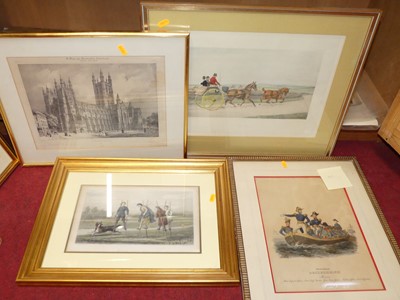 Lot 1061 - Assorted prints to include stagecoach example,...