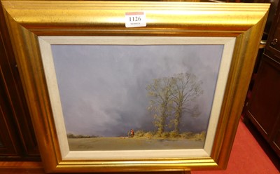 Lot 1126 - John Thompson - Threatening sky, oil on canvas,...