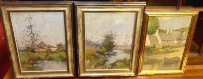 Lot 1127 - L. Dorling(?) - Pair; Rural scenes, oil on...