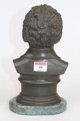 Lot 99 - A 20th century bronzed metal bust of Ludwig...