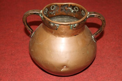 Lot 107 - A Victorian copper range kettle, h.29cm;...