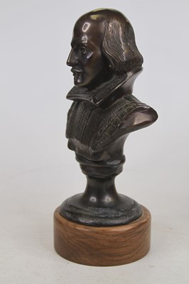 Lot 111 - A bronzed metal bust of William Shakespeare, h....