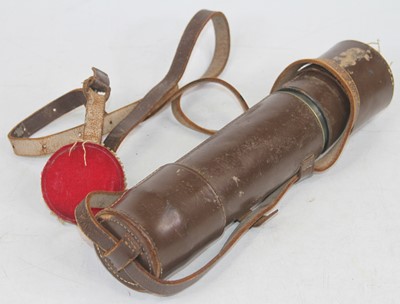Lot 120 - A brass and leather clad five-drawer telescope
