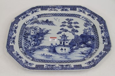 Lot 130 - An 18th century Chinese blue and white...