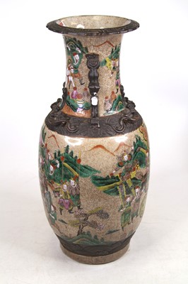 Lot 136 - A Chinese Nanking crackle glazed vase, enamel...